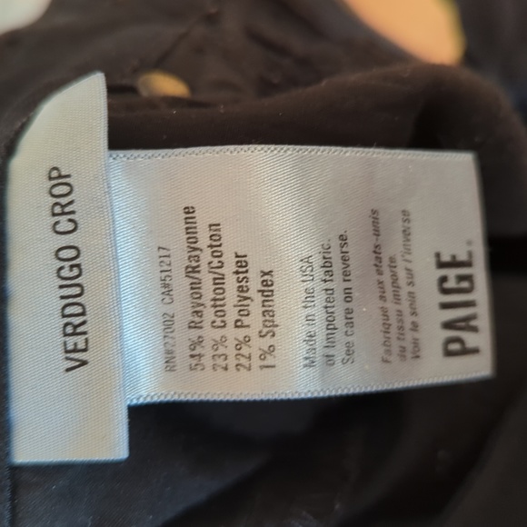 Paige Jeans Verdugo Crop Size 31 black - Picture 5 of 5